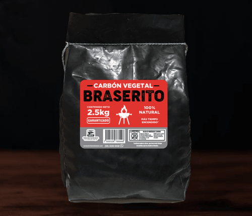 CARBÓN VEGETAL BRASERITO - BULTO CON 2.5 KG. - La Carniceria Virtual