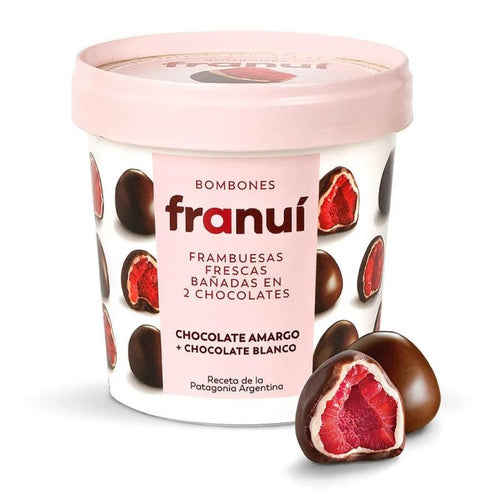 FRAMBUESAS CONGELADAS FRANUÍ CHOCOLATE BLANCO Y AMARGO 150 GR. - La Carniceria Virtual