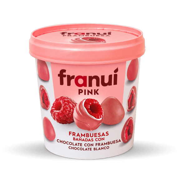 FRAMBUESAS CONGELADAS FRANUÍ CHOCOLATE BLANCO Y POLVO DE FRAMBUESA 150 GR. - La Carniceria Virtual